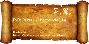 Páskuly Mirandella névjegykártya